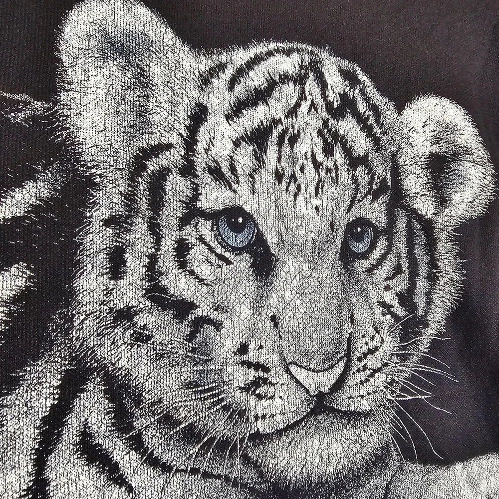 Vintage Kittens Shirt Womens Large Tiger Cub Graphic Long Sleeve 90s USA